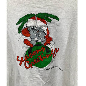 Vintage Cute Christmas Sweatshirt Seasons Greetings Raglan Sleeves Size XL USA